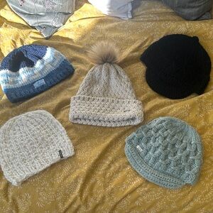 Pistil Women's Knit Hats Bundle- Blue, Black, Cream, Green.